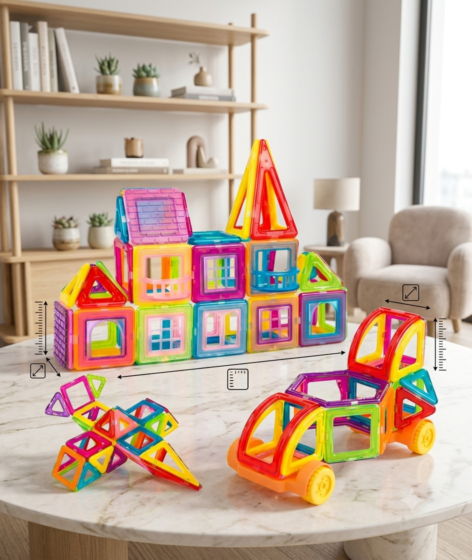 Set de Construcción Magnético 20 Piezas en Caja