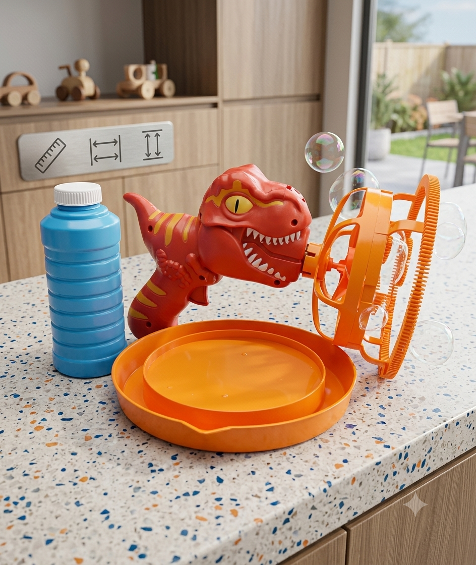 Pistola Lanzadora de Burbujas 2 en 1 con Diseño de Dinosaurio