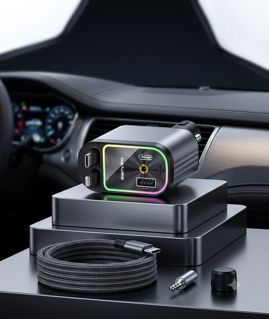 Cargador de Auto 4 en 1 con Carga Rápida de 120W