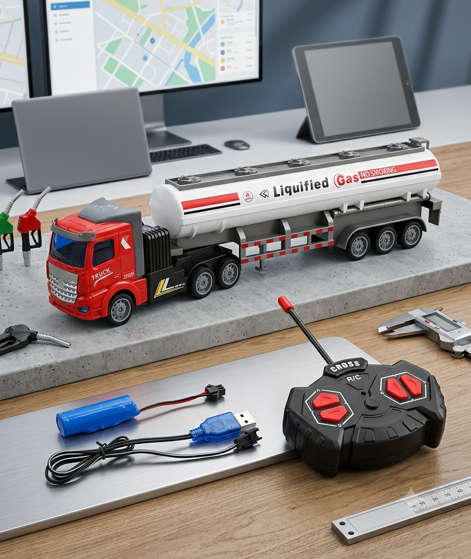 Camión Cisterna a Control Remoto a Escala 1:48 con Batería Recargable