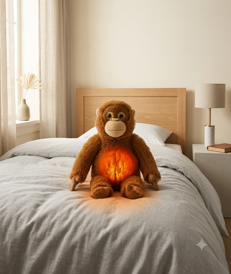 Peluche de Mono Con Respiración de 20 cm Aproximadamente