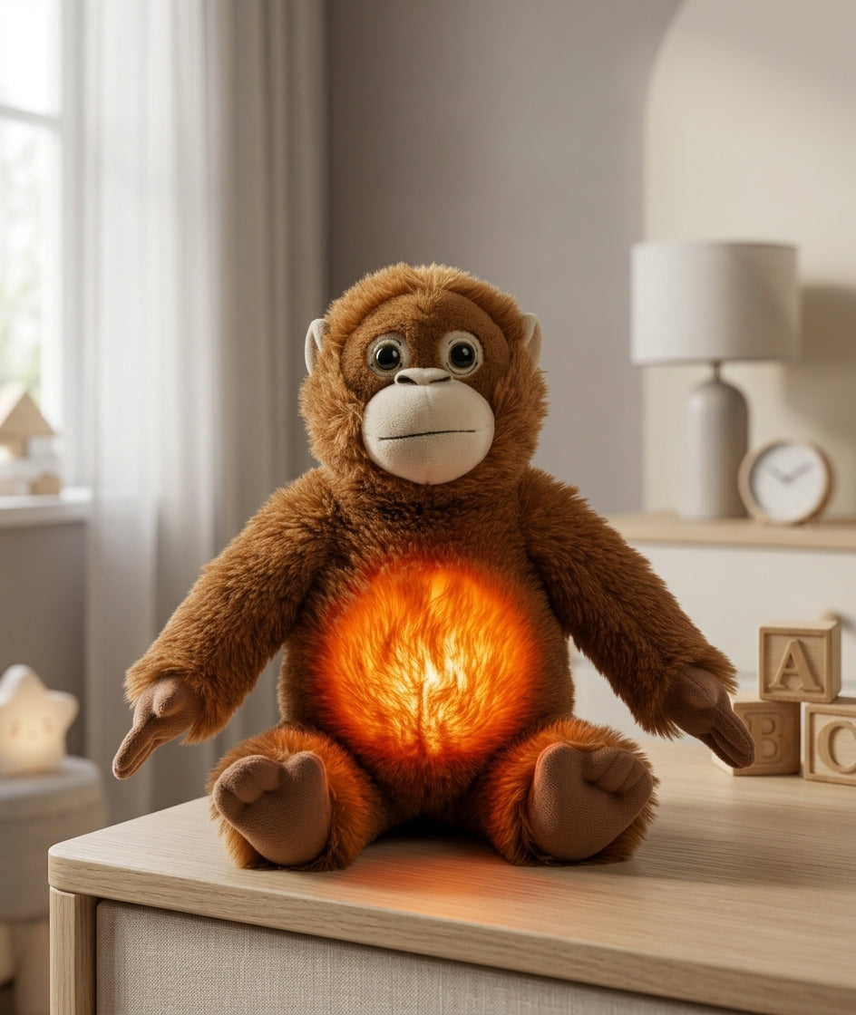 Peluche de Mono Con Respiración de 20 cm Aproximadamente