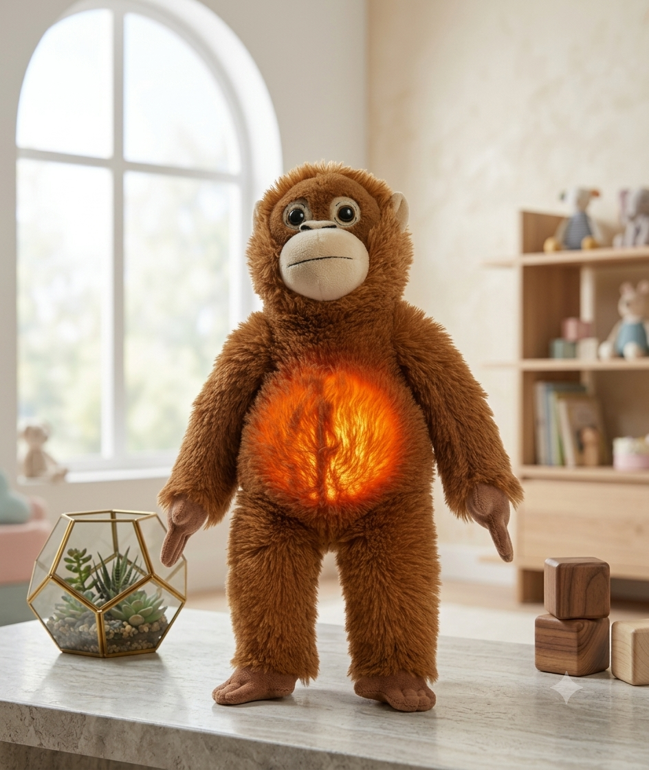 Peluche de Mono Con Respiración de 20 cm Aproximadamente