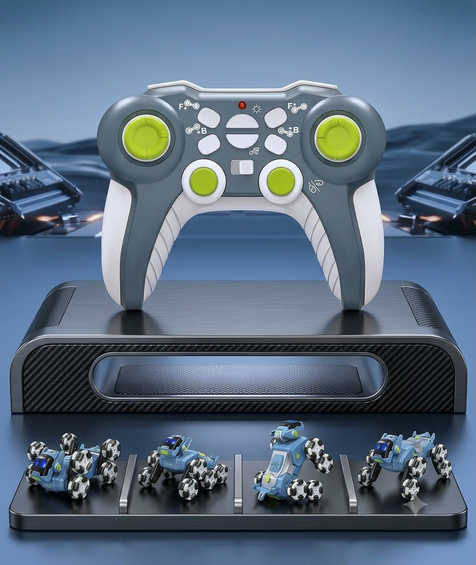 Perro Robot Giratorio, Efecto de Spray y Luces de 2.4 GHz
